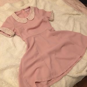 ASOS Petites Lace Collar Dress US 4